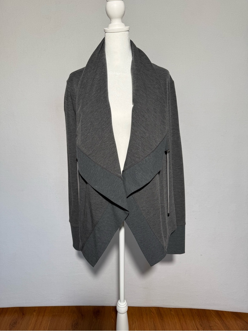 White House Black Market Light Gray Open-Front Cardigan